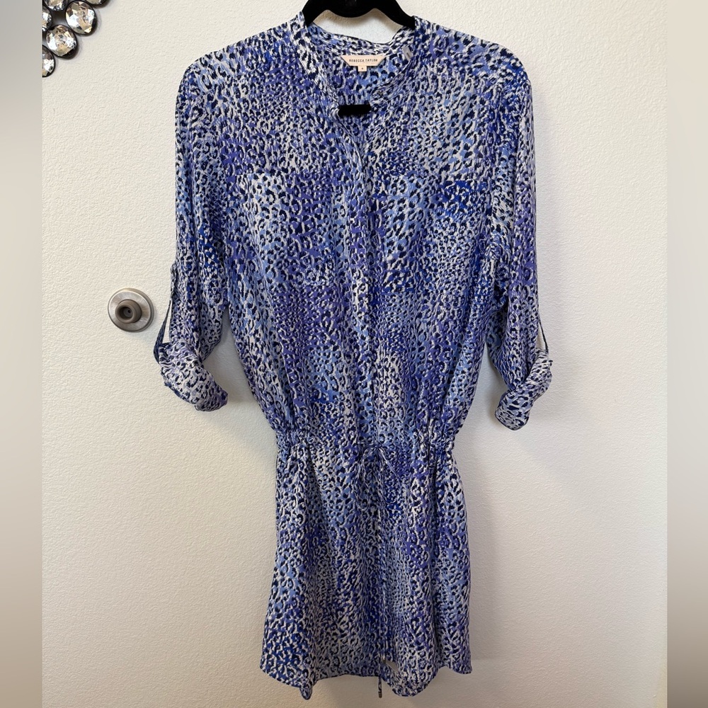 Rebecca Taylor Blue Leopard Fever Dress
Silk Shirtdress - Picture 2 of 7